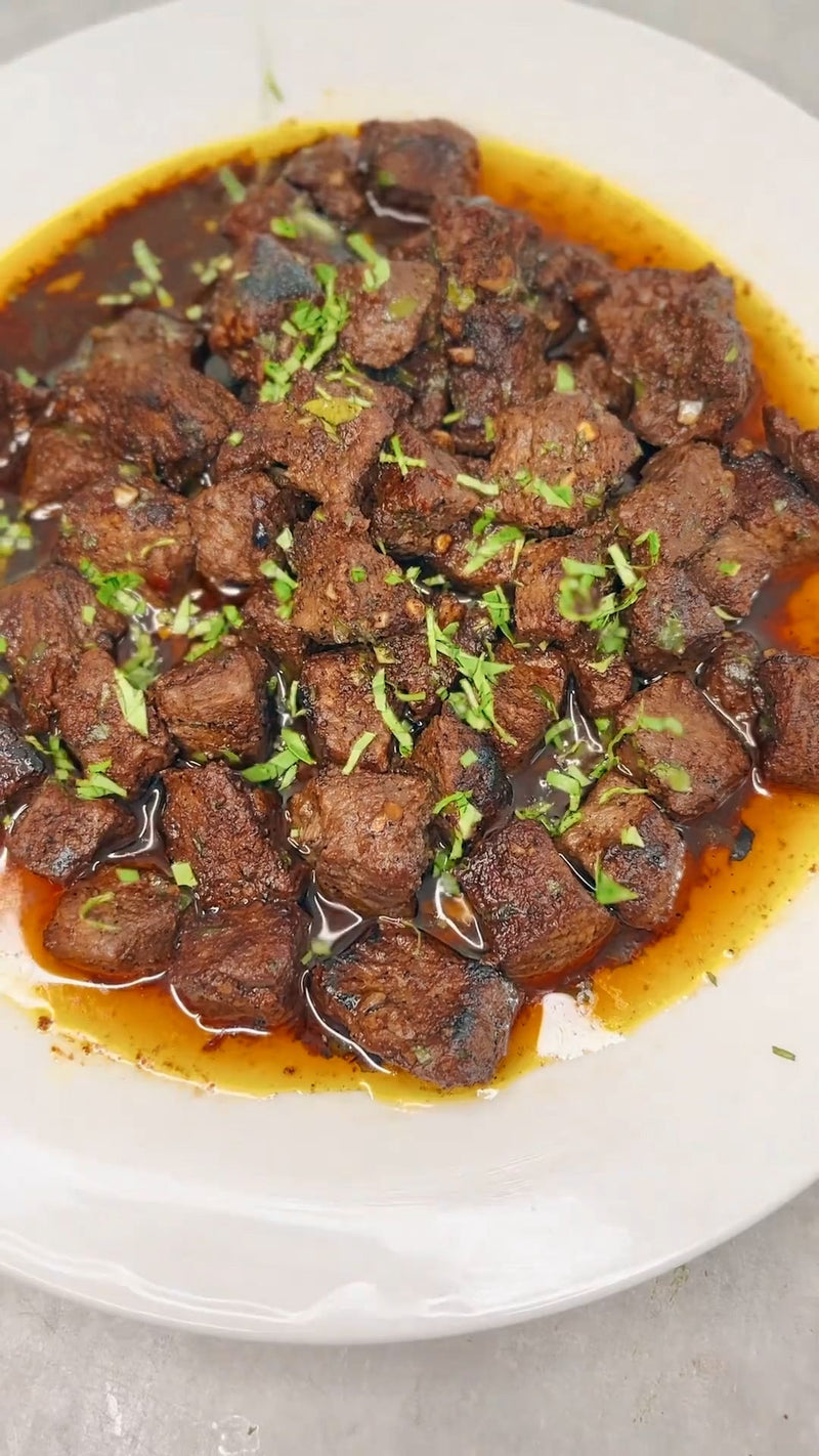 GARLIC HERB BUTTER STEAK BITES