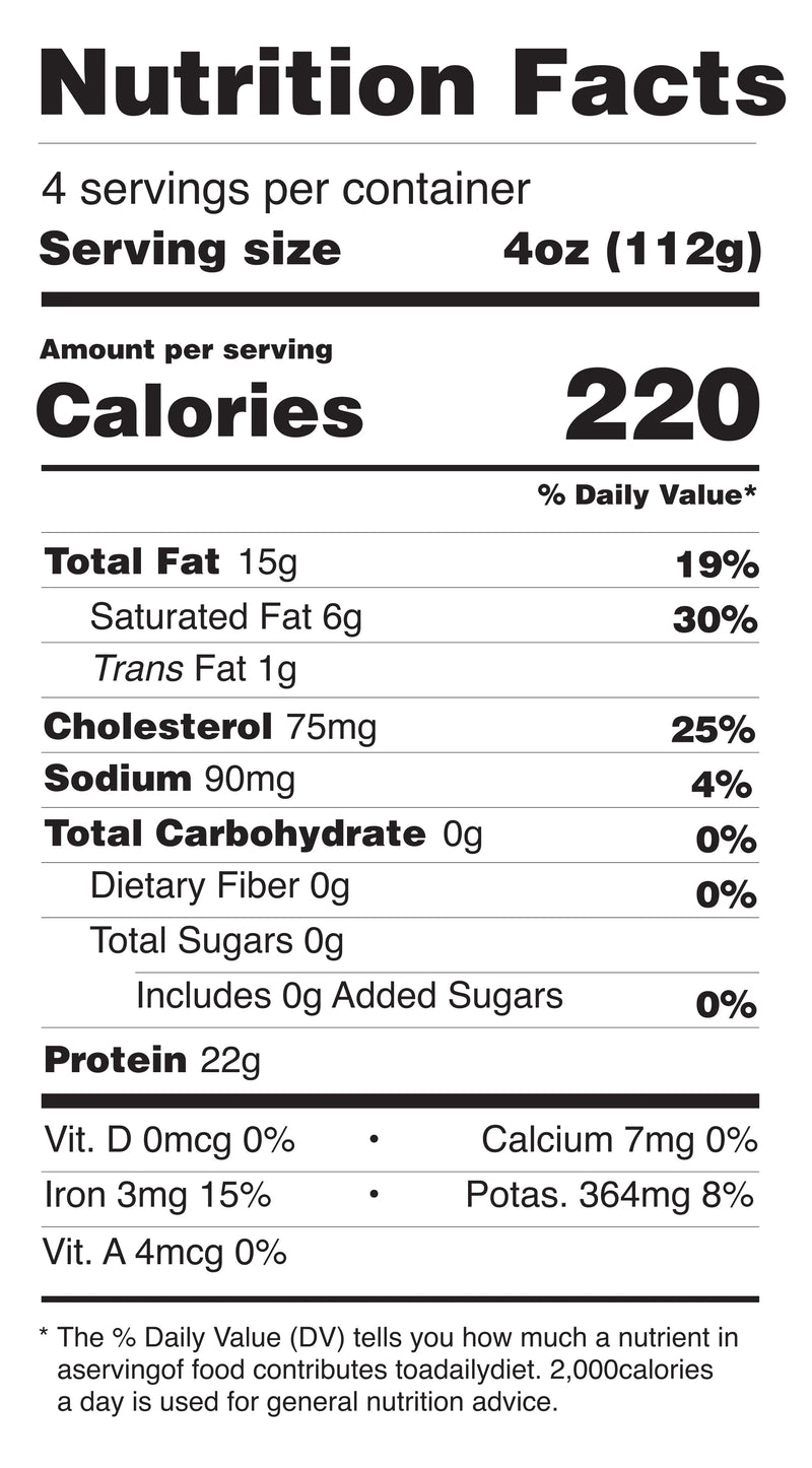 Beef Diced Steak nutrition facts