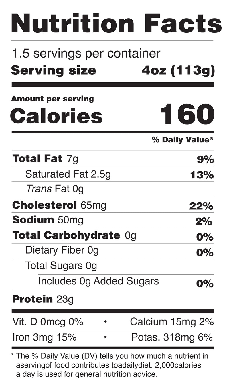 Center-Cut Filet Mignon nutrition facts