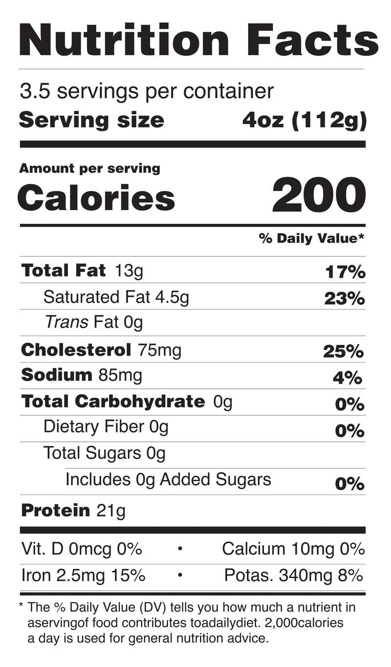 Flat Iron Steaks nutrition facts
