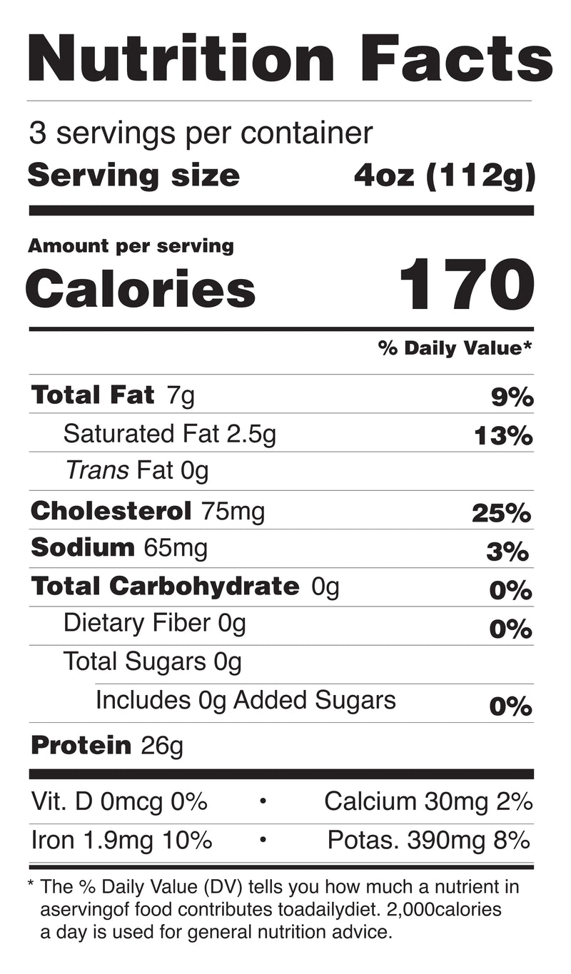 New York Strip nutrition facts