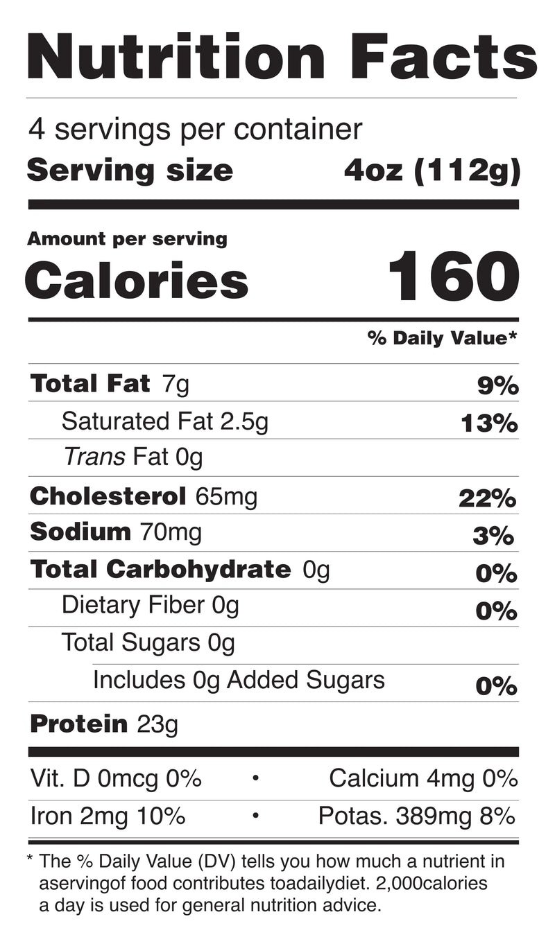 Ranch Steaks nutrition facts