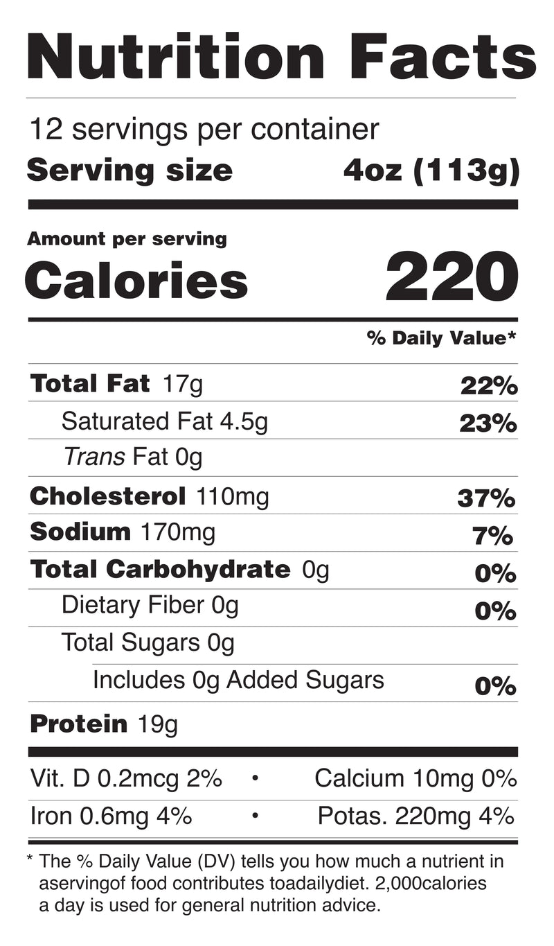 Chicken Leg Quarters nutrition facts