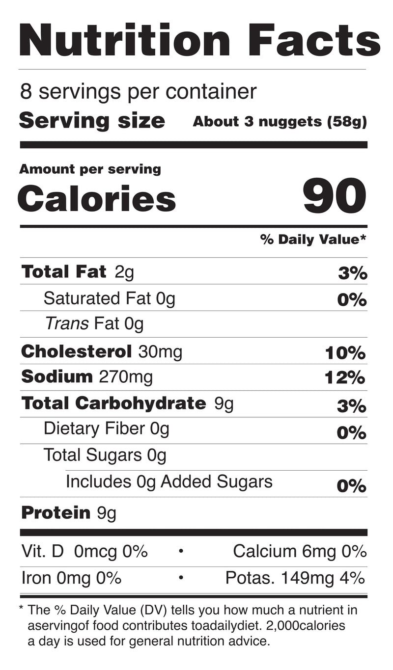 Seed Oil Free Chicken Nuggets nutrition facts