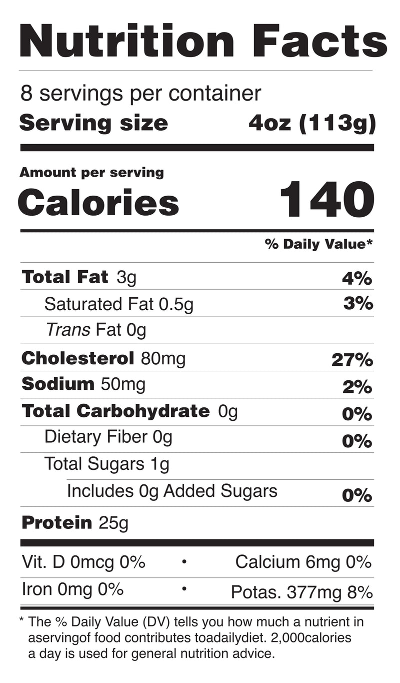 Diced Chicken Breast nutrition facts