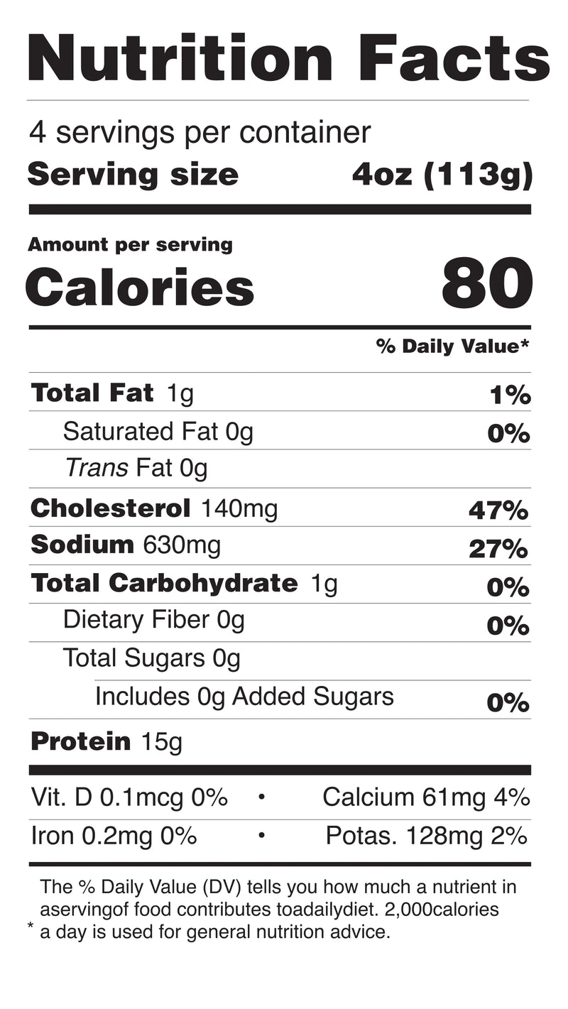 Wild-Caught Gulf Shrimp nutrition facts