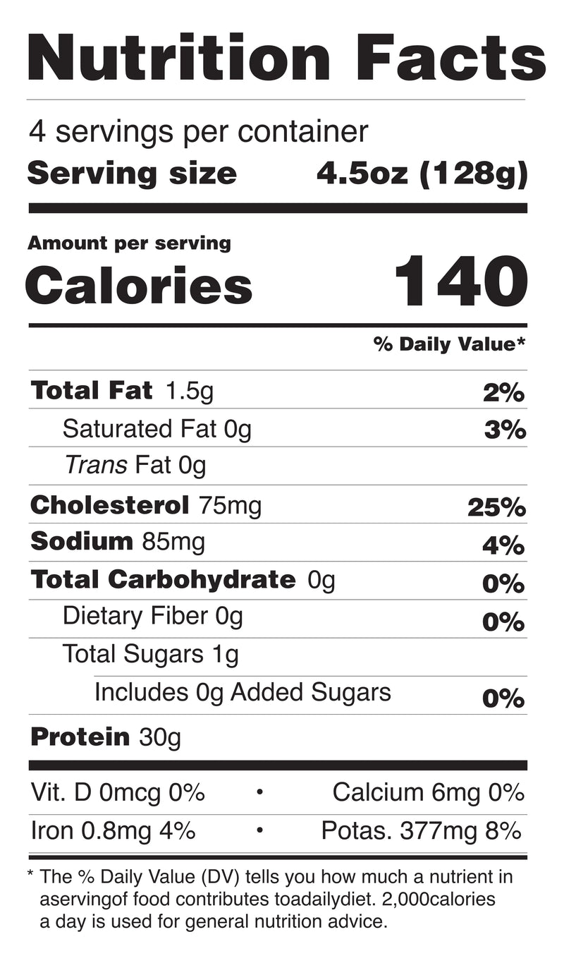 Plain Boneless Skinless Chicken Breasts nutrition facts