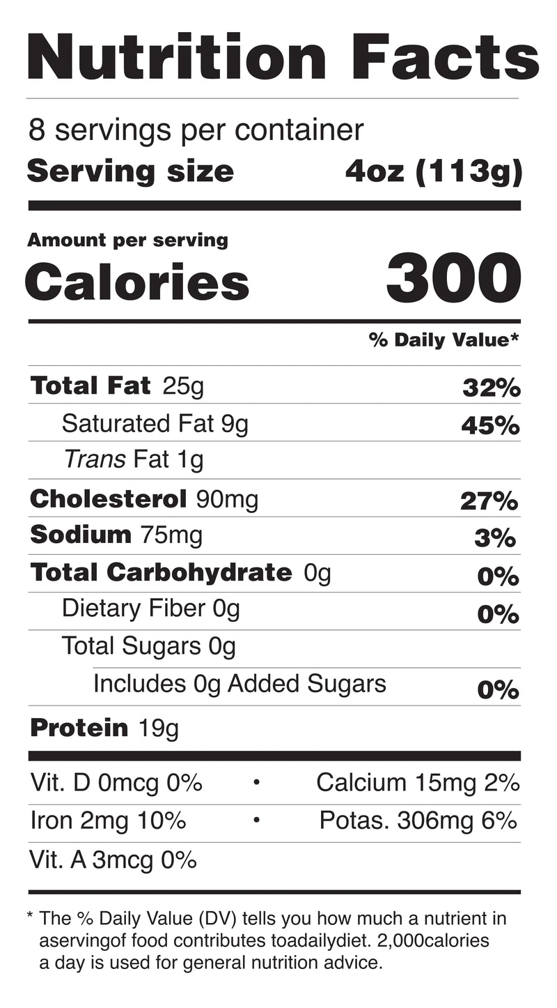 Beef and Pork Meatball Mix nutrition facts